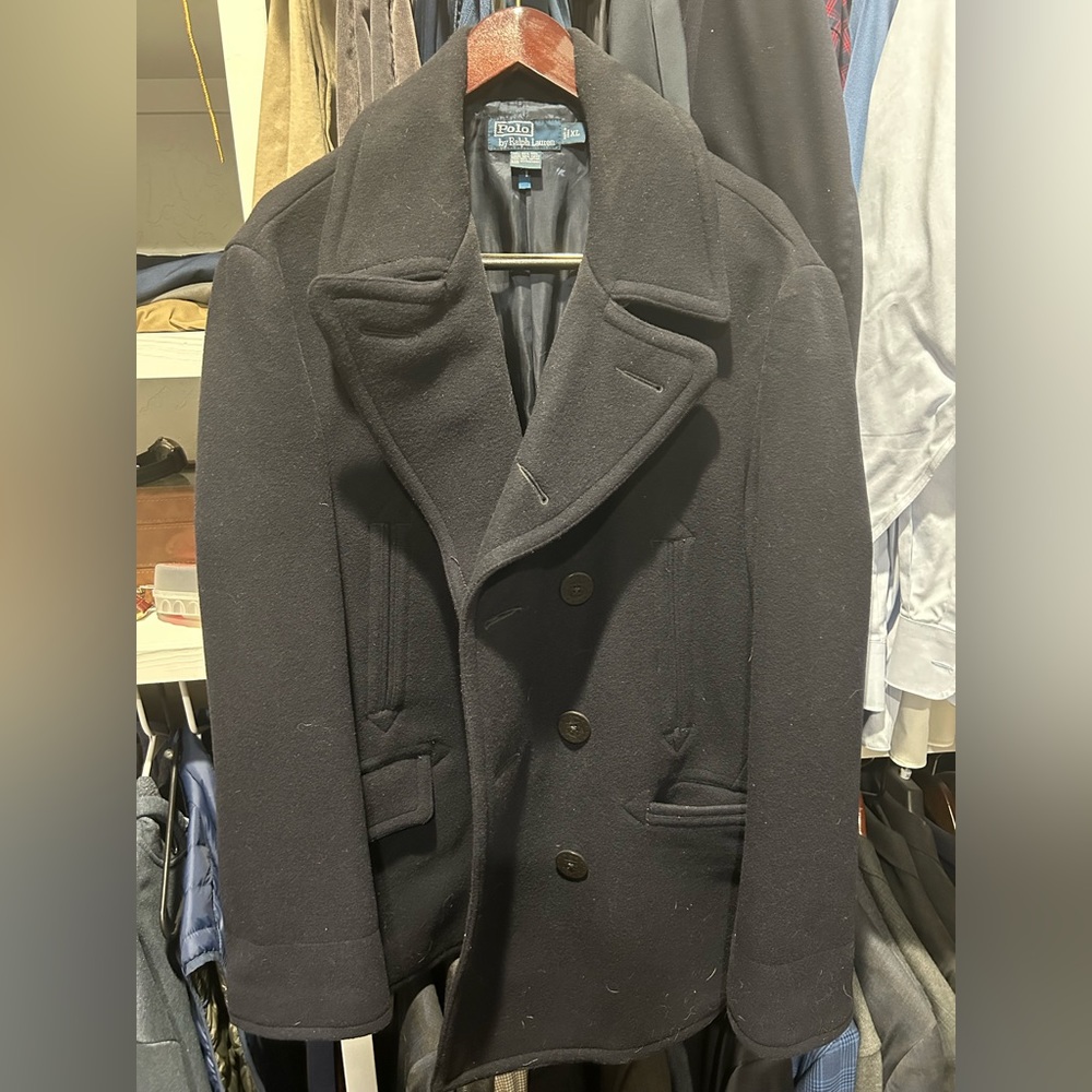 Polo by Ralph Lauren blue label pea coat in dark navy